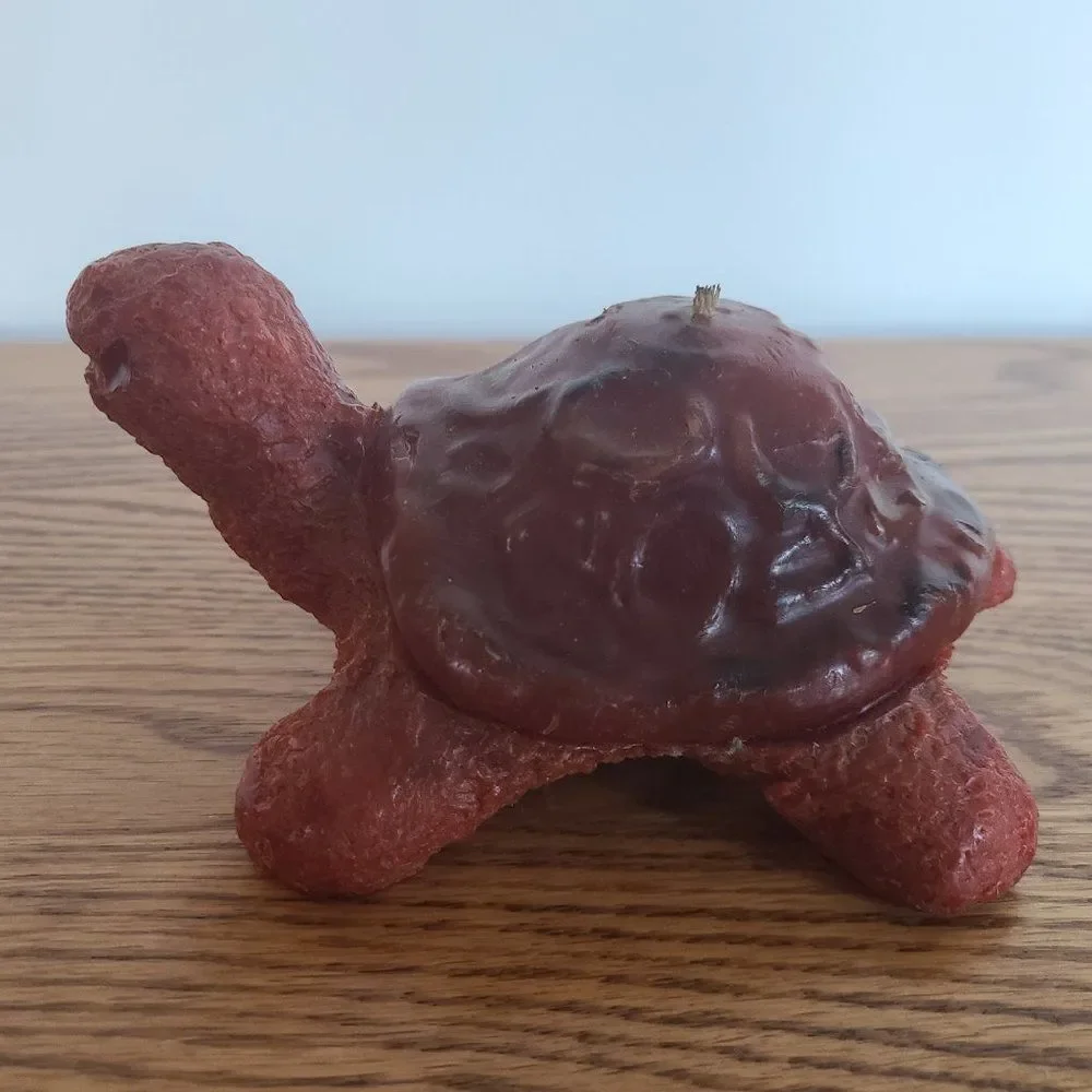 Vintage Novelty Turtle Wax Candle - RED TURTLE - Vintage Rare UNIQUE